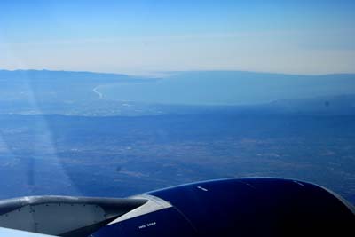 Looking out the airplane window