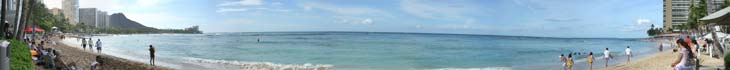 The beach is pretty awesome. Waikiki Panarama