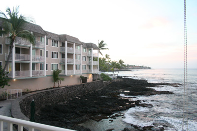 Looking to the South east at daybreak our first monring in Kona. Condo Looking Southeast